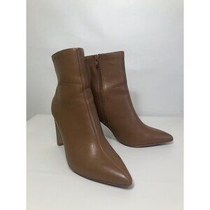 Chinese Laundry Erin Bootie Camel Brown Leather Women’s 9 EUC Zipper